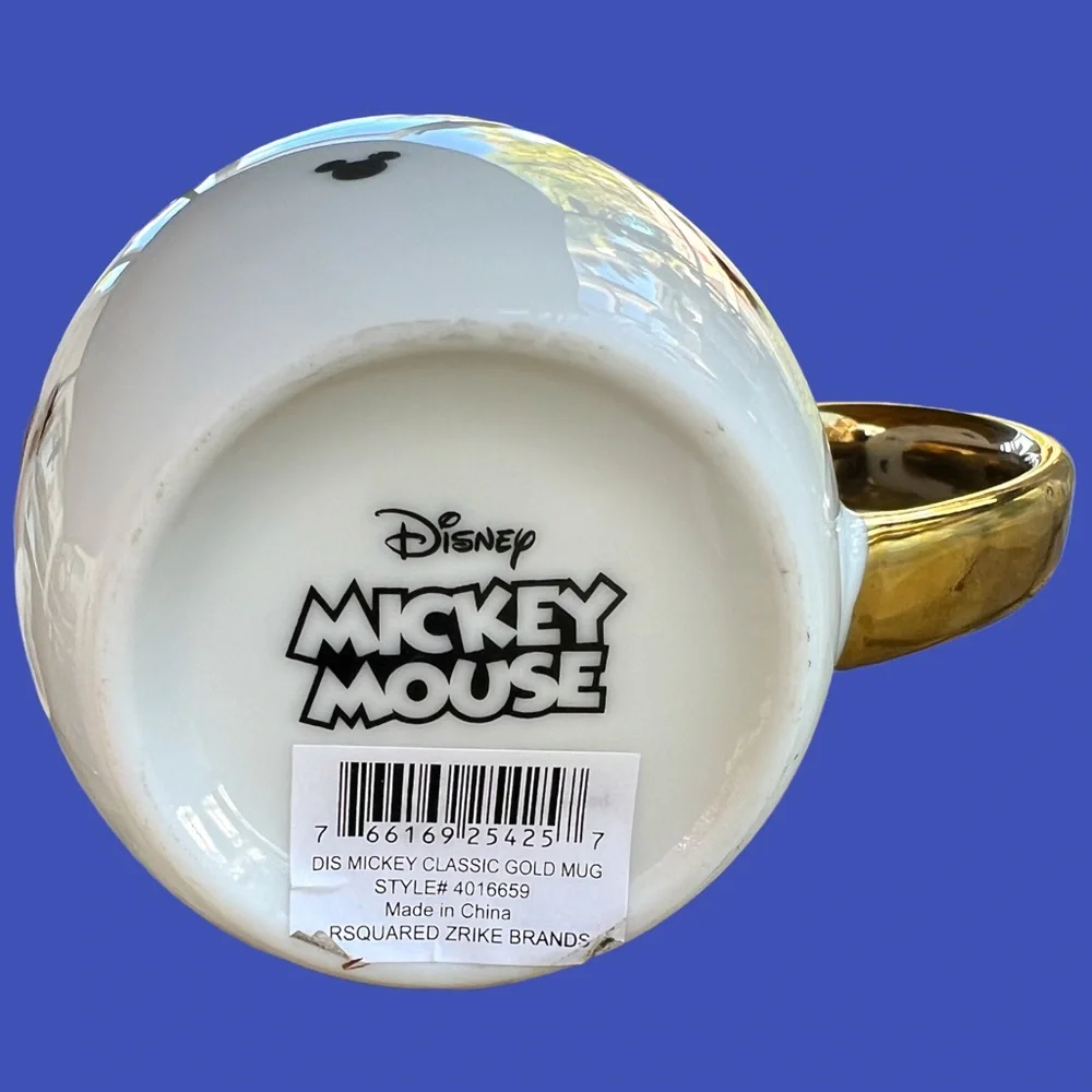 Disney Mickey Mouse Fancy Gold Coffee Mug With Miniature Mickey Heads. NWT. - Picture 5 of 7